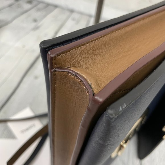 Theory Beekman Bag in Leather - Navy Blue - Picture 13 of 15